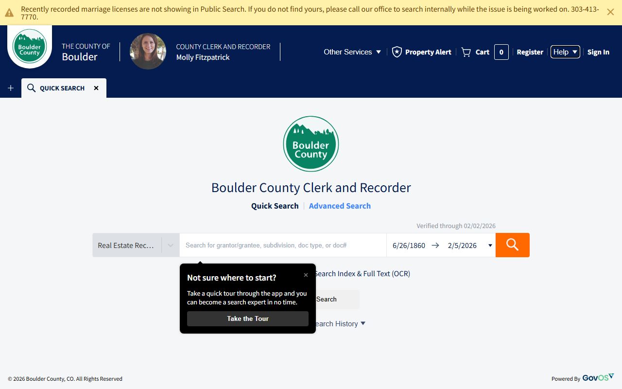 Boulder County public records search portal