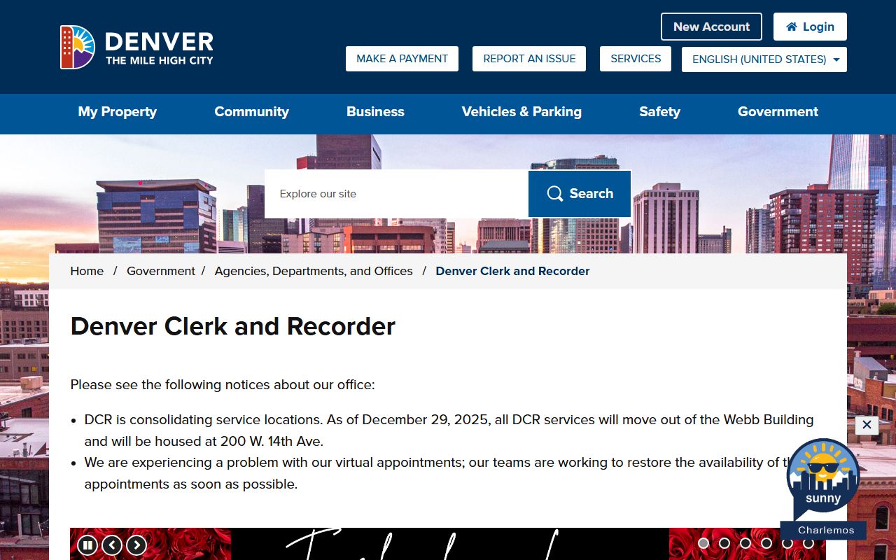Denver County Clerk and Recorder official website