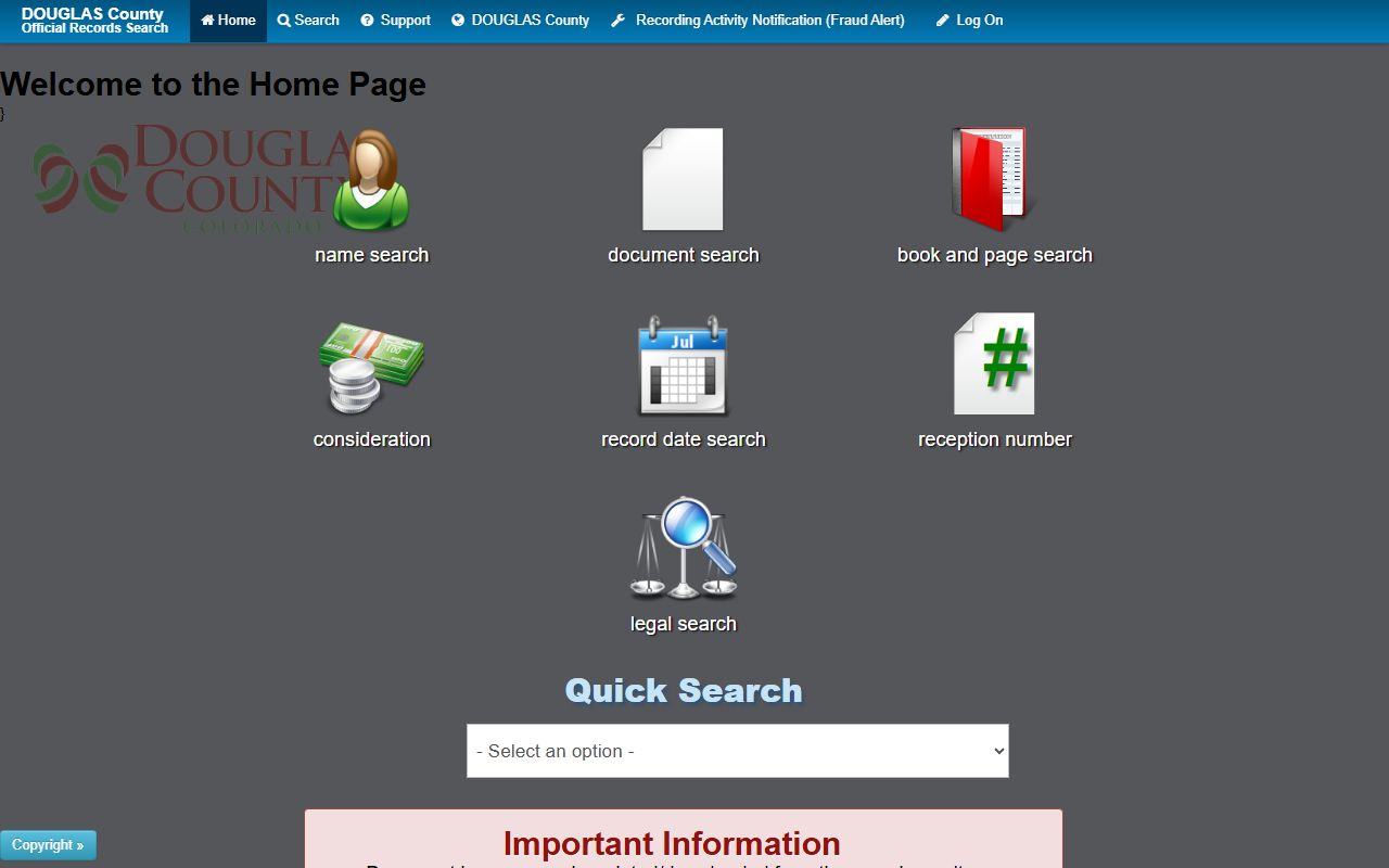 Douglas County Landmark Web property search database