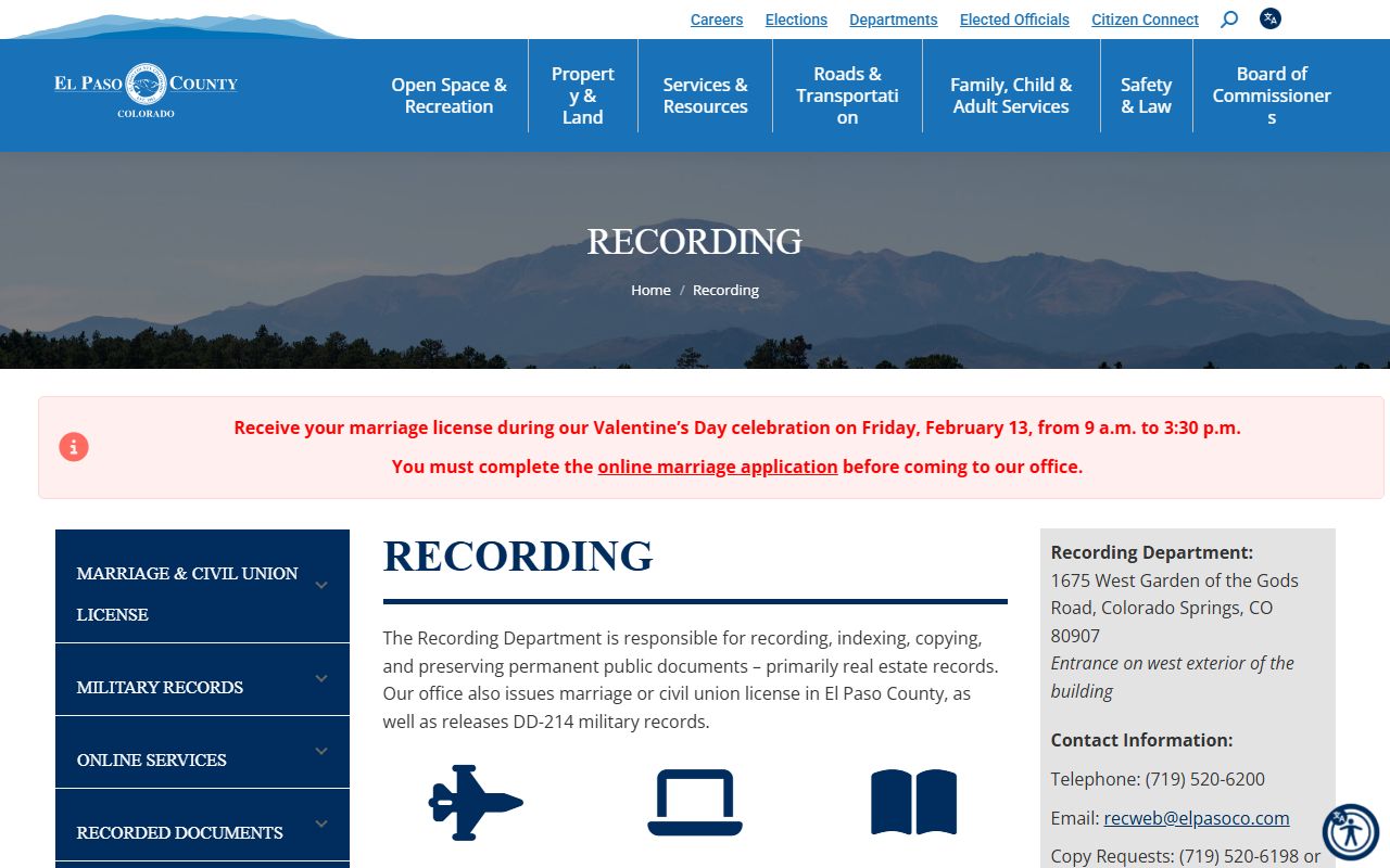 El Paso County recording department public records portal