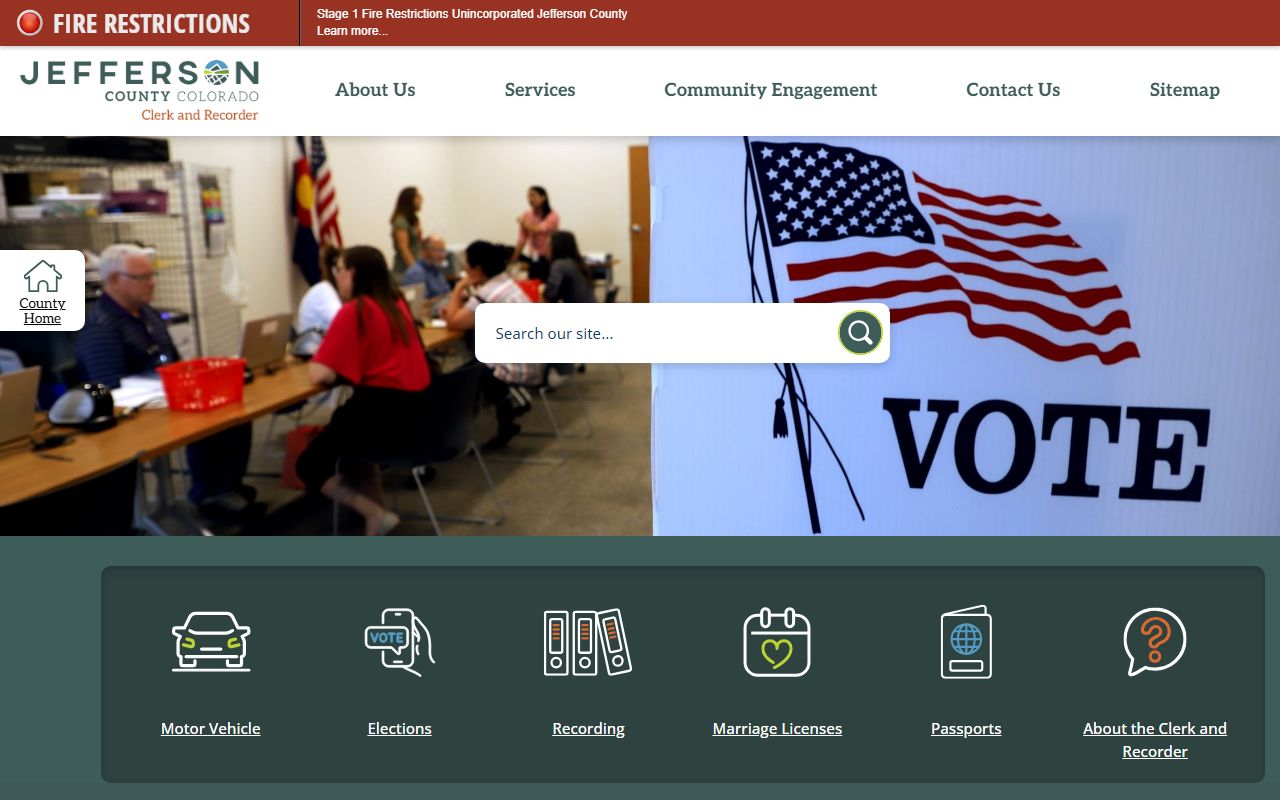 Jefferson County Clerk and Recorder office in Golden Colorado