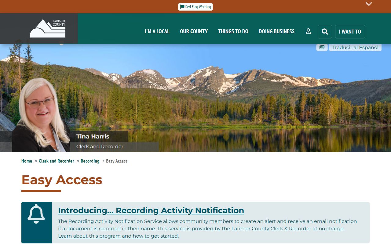 Larimer County Easy Access online search portal for Fort Collins people records